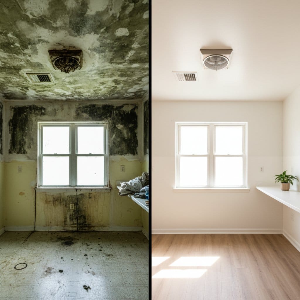 Basement & Foundation Mold Removal restoration β home kitchen of two-story residence in Hackensack, NJ