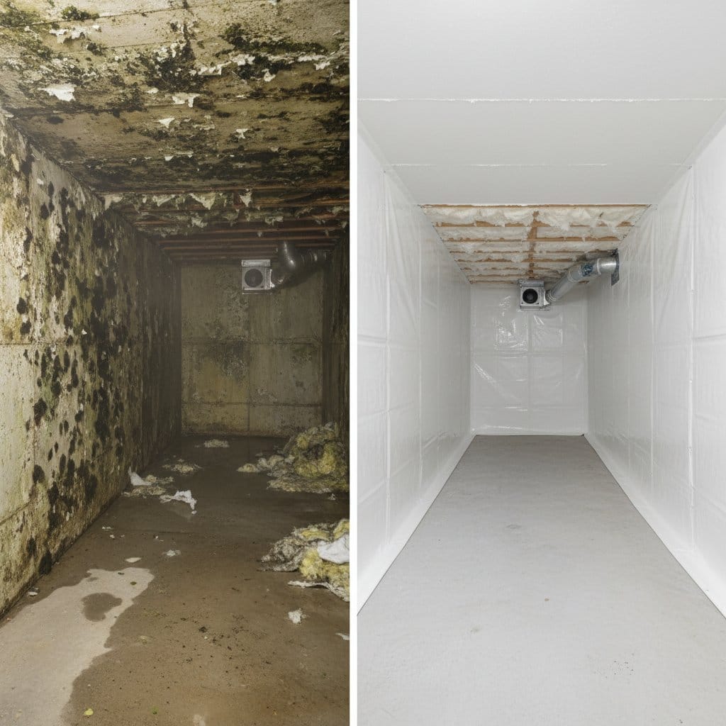 Post-Remediation Cleaning & Clearance restoration β crawl space of bungalow in Hackensack, NJ